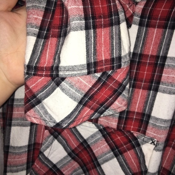 Forever 21 Red Plaid Hoodie - Picture 3 of 6